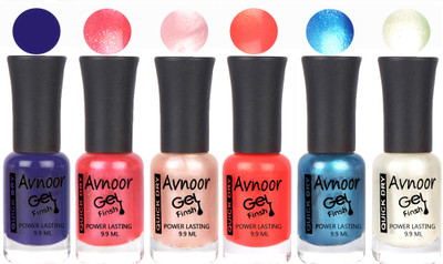 

Avnoor Trendy Color Gel Nail Polish Combo Set No 1043 Multicolor(Pack of 6)
