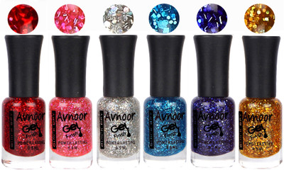 

Avnoor Trendy Color Gel Nail Polish Combo Set No 1053 Multicolor(Pack of 6)