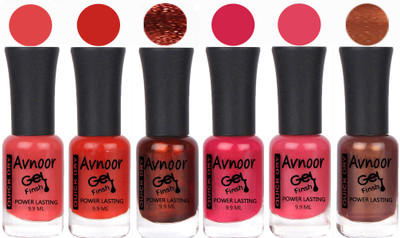 

Avnoor Trendy Color Gel Nail Polish Combo Set No 1022 Multicolor(Pack of 6)
