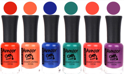 

Avnoor Trendy Color Gel Nail Polish Combo Set No 1074 Multicolor(Pack of 6)