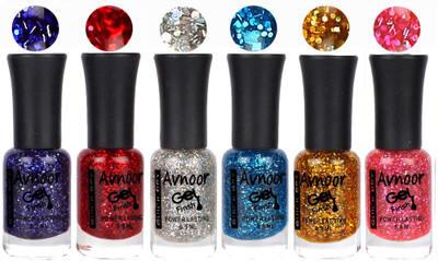 

Avnoor Trendy Color Gel Nail Polish Combo Set No 1056 Multicolor(Pack of 6)