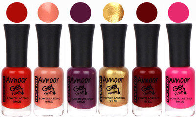 

Avnoor Trendy Color Gel Nail Polish Combo Set No 1062 Multicolor(Pack of 6)