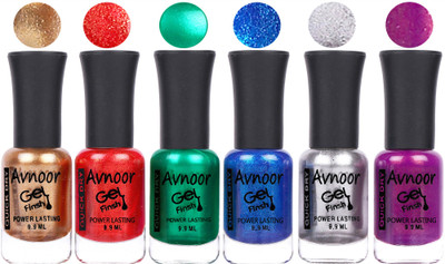 

Avnoor Trendy Color Gel Nail Polish Combo Set No 1008 Multicolor(Pack of 6)