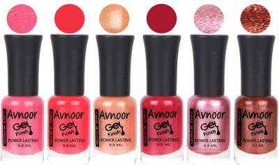 

Avnoor Trendy Color Gel Nail Polish Combo Set No 1010 Multicolor(Pack of 6)