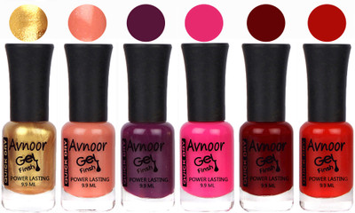

Avnoor Trendy Color Gel Nail Polish Combo Set No 1060 Multicolor(Pack of 6)