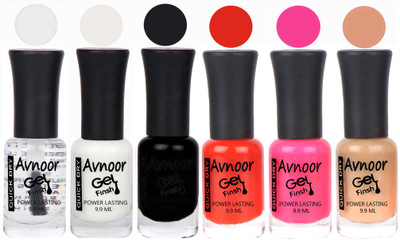 

Avnoor Trendy Color Gel Nail Polish Combo Set No 1106 Multicolor(Pack of 6)