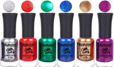 

Avnoor Trendy Color Gel Nail Polish Combo Set No 1004 Multicolor(Pack of 6)