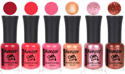 

Avnoor Trendy Color Gel Nail Polish Combo Set No 1011 Multicolor(Pack of 6)