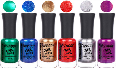 

Avnoor Trendy Color Gel Nail Polish Combo Set No 1006 Multicolor(Pack of 6)