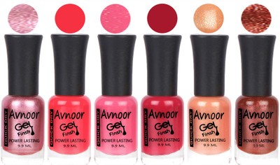

Avnoor Trendy Color Gel Nail Polish Combo Set No 1012 Multicolor(Pack of 6)