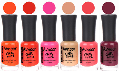 

Avnoor Trendy Color Gel Nail Polish Combo Set No 1092 Multicolor(Pack of 6)