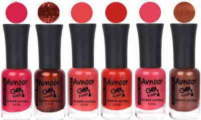

Avnoor Trendy Color Gel Nail Polish Combo Set No 1017 Multicolor(Pack of 6)