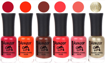 

Avnoor Trendy Color Gel Nail Polish Combo Set No 1067 Multicolor(Pack of 6)