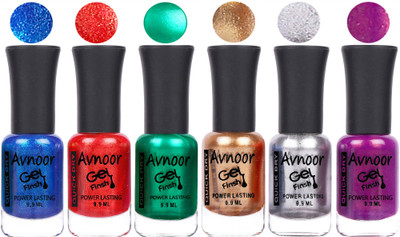 

Avnoor Trendy Color Gel Nail Polish Combo Set No 1003 Multicolor(Pack of 6)