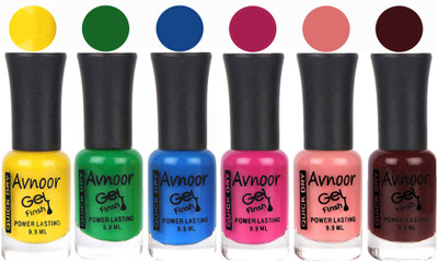 

Avnoor Trendy Color Gel Nail Polish Combo Set No 1097 Multicolor(Pack of 6)