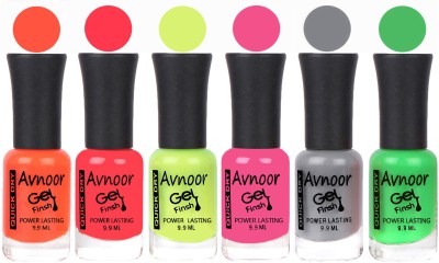 

Avnoor Trendy Color Gel Nail Polish Combo Set No 1084 Multicolor(Pack of 6)
