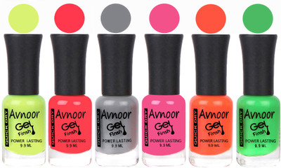 

Avnoor Trendy Color Gel Nail Polish Combo Set No 1082 Multicolor(Pack of 6)
