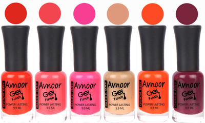 

Avnoor Trendy Color Gel Nail Polish Combo Set No 1089 Multicolor(Pack of 6)