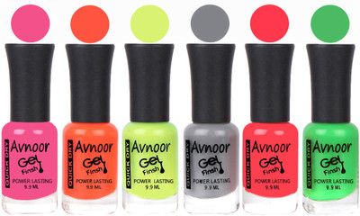 

Avnoor Trendy Color Gel Nail Polish Combo Set No 1087 Multicolor(Pack of 6)