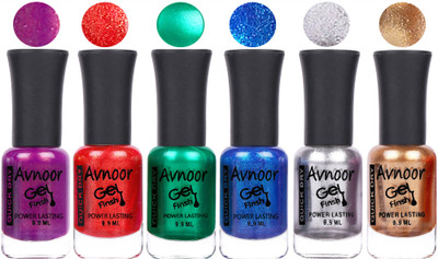 

Avnoor Trendy Color Gel Nail Polish Combo Set No 1005 Multicolor(Pack of 6)