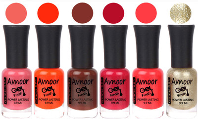 

Avnoor Trendy Color Gel Nail Polish Combo Set No 1068 Multicolor(Pack of 6)