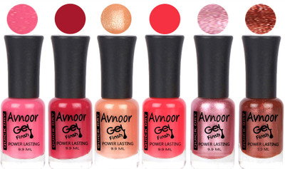 

Avnoor Trendy Color Gel Nail Polish Combo Set No 1014 Multicolor(Pack of 6)