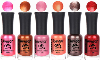 

Avnoor Trendy Color Gel Nail Polish Combo Set No 1038 Multicolor(Pack of 6)