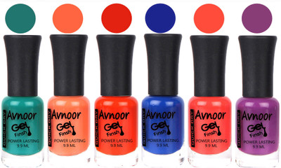 

Avnoor Trendy Color Gel Nail Polish Combo Set No 1075 Multicolor(Pack of 6)