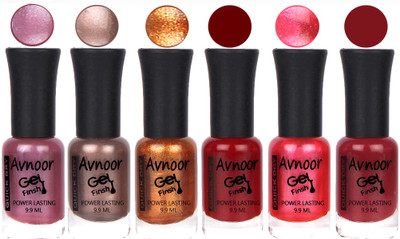 

Avnoor Trendy Color Gel Nail Polish Combo Set No 1032 Multicolor(Pack of 6)