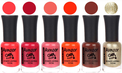 

Avnoor Trendy Color Gel Nail Polish Combo Set No 1070 Multicolor(Pack of 6)