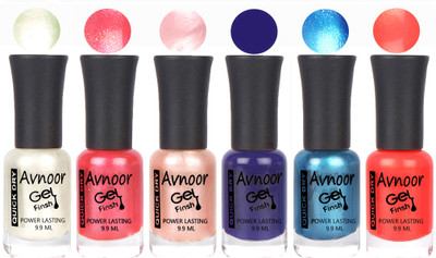 

Avnoor Trendy Color Gel Nail Polish Combo Set No 1045 Multicolor(Pack of 6)
