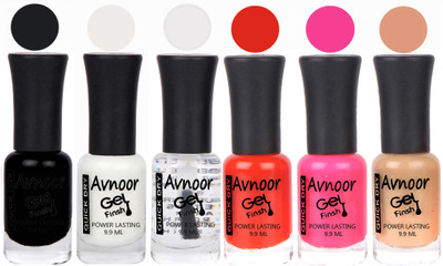 

Avnoor Trendy Color Gel Nail Polish Combo Set No 1112 Multicolor(Pack of 6)