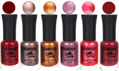 

Avnoor Trendy Color Gel Nail Polish Combo Set No 1027 Multicolor(Pack of 6)