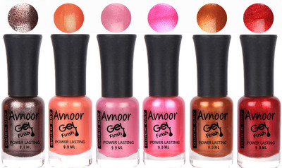 

Avnoor Trendy Color Gel Nail Polish Combo Set No 1033 Multicolor(Pack of 6)