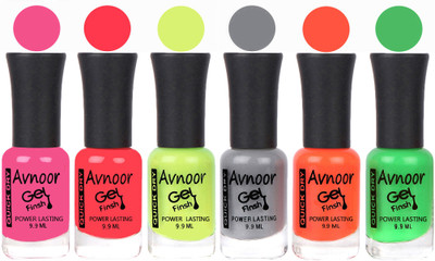 

Avnoor Trendy Color Gel Nail Polish Combo Set No 1083 Multicolor(Pack of 6)