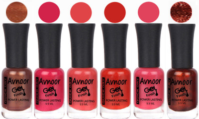 

Avnoor Trendy Color Gel Nail Polish Combo Set No 1021 Multicolor(Pack of 6)