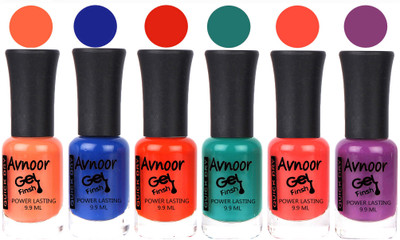 

Avnoor Trendy Color Gel Nail Polish Combo Set No 1073 Multicolor(Pack of 6)
