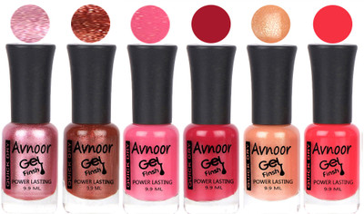 

Avnoor Trendy Color Gel Nail Polish Combo Set No 1015 Multicolor(Pack of 6)