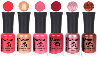 

Avnoor Trendy Color Gel Nail Polish Combo Set No 1009 Multicolor(Pack of 6)