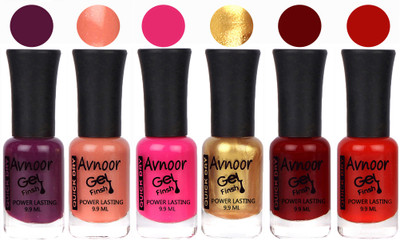 

Avnoor Trendy Color Gel Nail Polish Combo Set No 1059 Multicolor(Pack of 6)
