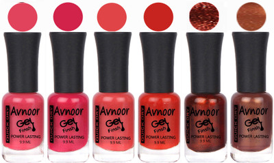 

Avnoor Trendy Color Gel Nail Polish Combo Set No 1020 Multicolor(Pack of 6)
