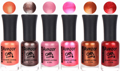 

Avnoor Trendy Color Gel Nail Polish Combo Set No 1040 Multicolor(Pack of 6)