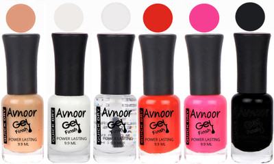 

Avnoor Trendy Color Gel Nail Polish Combo Set No 1109 Multicolor(Pack of 6)