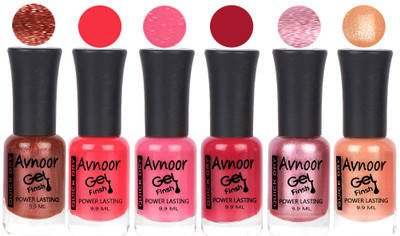 

Avnoor Trendy Color Gel Nail Polish Combo Set No 1013 Multicolor(Pack of 6)