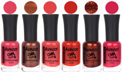 

Avnoor Trendy Color Gel Nail Polish Combo Set No 1023 Multicolor(Pack of 6)