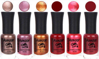 

Avnoor Trendy Color Gel Nail Polish Combo Set No 1025 Multicolor(Pack of 6)