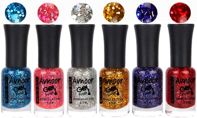

Avnoor Trendy Color Gel Nail Polish Combo Set No 1051 Multicolor(Pack of 6)