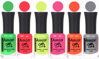 

Avnoor Trendy Color Gel Nail Polish Combo Set No 1085 Multicolor(Pack of 6)