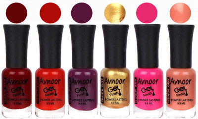 

Avnoor Trendy Color Gel Nail Polish Combo Set No 1064 Multicolor(Pack of 6)