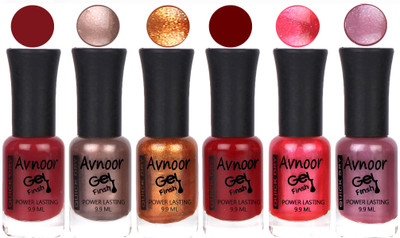 

Avnoor Trendy Color Gel Nail Polish Combo Set No 1029 Multicolor(Pack of 6)